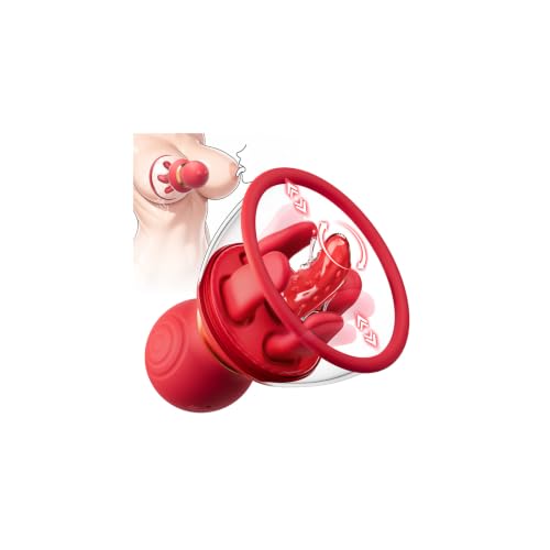 Nipple Vibrator Sex Toy for Women Nipple Sucker Toys with 10 Kneading Licking Sucking Modes Vibrating Nipple Clamps Clit Stimulator Vibrator Massager Silicone Adult Tongue Toys for Women Couples
