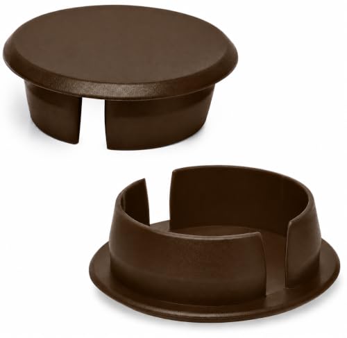 Image of (Pack of 10) Brown Plastic Hole Plugs 1.42 inch x 1.18 inch (36 x 30 mm), Drill Hole Cover Caps, Furniture Hole Plug, Screw Hole Plugs