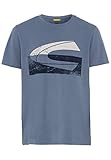 camel active Herren Kurzarm T-Shirt aus biologischer Baumwolle Blau Menswear-M