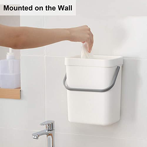 Lalastar Mini Desktop Trash Can With Lid, Small Countertop Garbage Can, Plastic Tiny Tabletop Wastebasket For Office/Kitchen/Coffee Table, 3L/0.8 Gal, White #TOP2