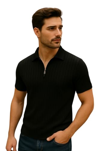Image of Preneum Men's Polo T‑Shirt | Comfortable Rich Polycotton, Band Collar, Regular Fit | Stylish & Premium All Day Wear (Available in Plus Sizes)