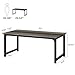 Tribesigns Modern Computer Desk, 63 x 31.5 inch Large Office Desk Computer Table Study Writing Desk Workstation for Home Office, Grey/Black
