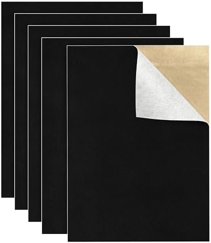 5PCS Self Adhesive Felt Sheet - Black Felt Sheets with Adhesive Backing for Drawer/Jewelry Box Liner (9" x 11")