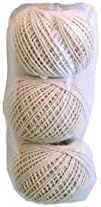 DECK INN Pack of 3 Rolls Of Cotton String Ball Natural Garden Twine, Kitchen Cotton Twine Baker Cooking String for Culinary Tasks, Art Craft Projects, Gardening Applications