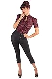 retro Capri Hose SugarShock Damen Rockabilly Schleifchen Caprihose 157112395 Schwarz XXL