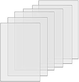 KONUNUS 6 Pieces Transparent Clear Acrylic Sheets 4 x 6 inch Acrylic Perspex Plastic Sheet 0.08 inch 2mm Thick Square Acrylic Panel for Picture Frame Glass Replacement Signs