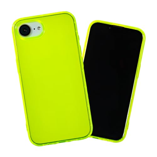 SteepLab Neon Highlighter Case for iPhone 16e - The Grippy Jelly Case w/Protective Air Pockets (Conspicuous Neon Yellow)