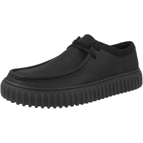 Clarks Para Hombre. 26181385 Zapatos De Piel Torhill Lo Negro (44), Plano, Cordones, Casual - 4