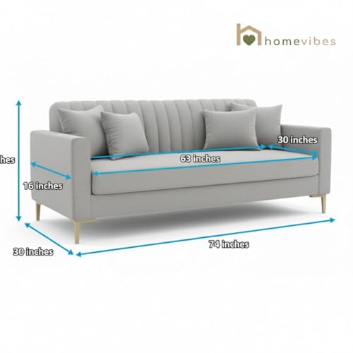 Image of 3+1+1 Seater Velum Fabric Sofa Set for Living Room, Modern Design with High Density Foam, Solid Wood Frame, Ergonomic Comfortable Seating for Home & Office (Light Grey, 3+1+1) | Soft foam comfort, Strong wood frame