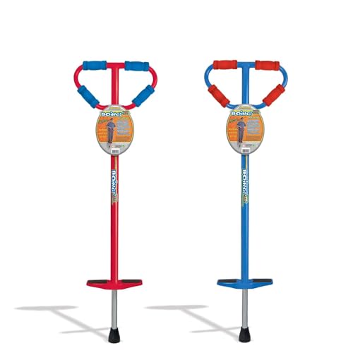 Geospace Set of 2 Large Jumparoo Boing! Pogo Sticks - One Red & One Blue (90-160 Lbs.)