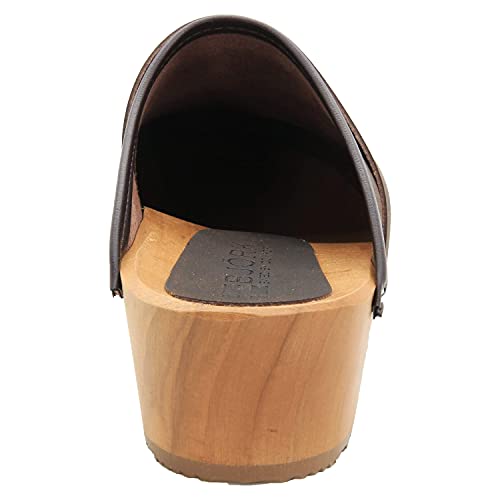 Image of Bjork Maja Wood Open Back Leather Clogs