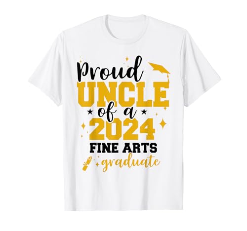 Proud Uncle Of 2024 Graduado en Bellas Artes Graduación Senior 24 Camiseta