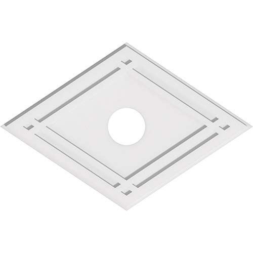 Image of Ekena Millwork CMP34X22DD-05000 Diamond Architectural Grade PVC Contemporary Urethane Ceiling Medallions 34 inchW x 22 5 /8 inchH x 5 inchID x 12 inchC x 1 inchP