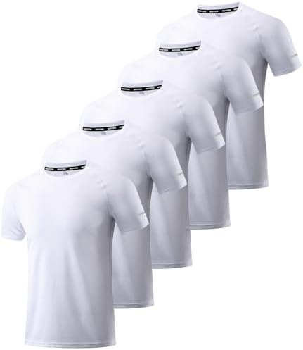 Boyzn 1, 3, 5 or 7er Pack Sport Tshirts Herren Kurzarm T-Shirts Funktionsshirt Laufshirt Schnelltrocknend Atmungsaktive Sport Shirt Sommer Fitnessshirt Trainingsshirt für Running W