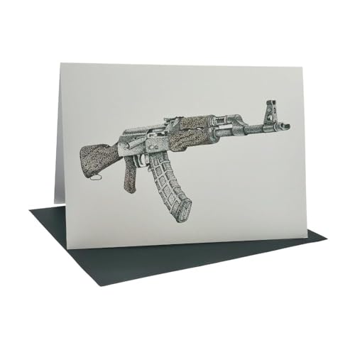 Tactical Gun Theme Greeting Cards with QR Code to scan for tactical sounds and saying for all occasions, blank inside. Cards for Gun Owners, Military, Veterans & Tactical Enthusiasts