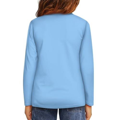 Image of Girls Long Sleeve T Shirt Cute Cartoon Crewneck Shirt for Kids 3-16Y Fall Winter Clothes