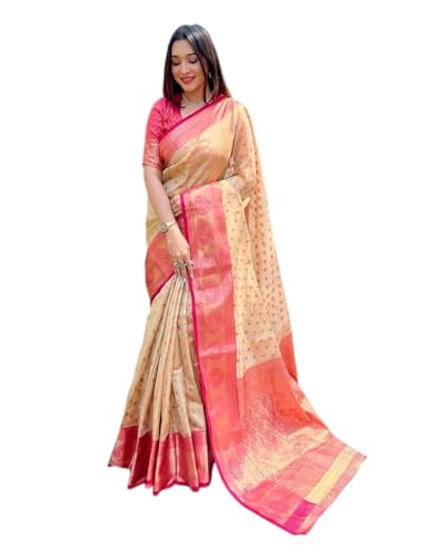 Sari Banarasi en soie pure Kanjivaram tissée et douce pour les grandes cérémonies