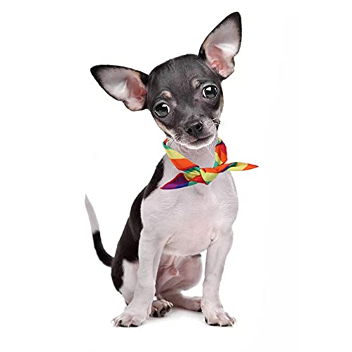 Tinsow 2 Pack Gay Pride Rainbow Bandanas Cotton Handkerchiefs Party Supply Pet Bandana - Image 8