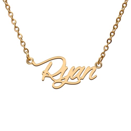 GR859C Ryan Name Tag Necklaces for Her His Friends Familys Relationship Memory Jewelry Gift