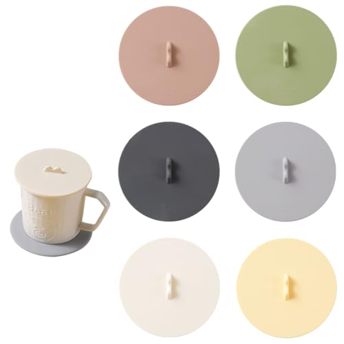 Lytonix 6 Piezas Tapa Copa Silicona de 10 cm, Cubierta de Taza de Antipolvo, Reutilizable Cubiertas de Silicona para Tazas, Tapa Vasos Antidroga a Prueba de Fugas para Café, Jarra Cerveza y Copa Vino