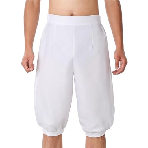 BLESSUME Pantalones Pirata Medieval Renacentistas Trousers Corte Holgado (L, Blanco) | Ya disponible en tu tienda friki favorita! En mundofriki.es!