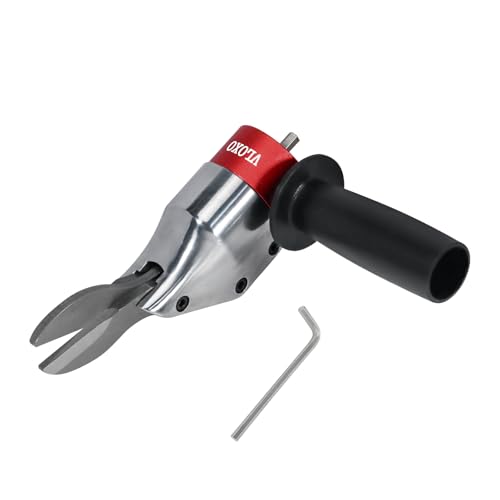 VLOXO Drill Metal Shear Attachment Shear Metal Cutter with 360-Degree Pivoting Head Cordless Electric Drill Attachment Professional Metal Cutting Tool for Cuts Iron Sheet Aluminum and Copper