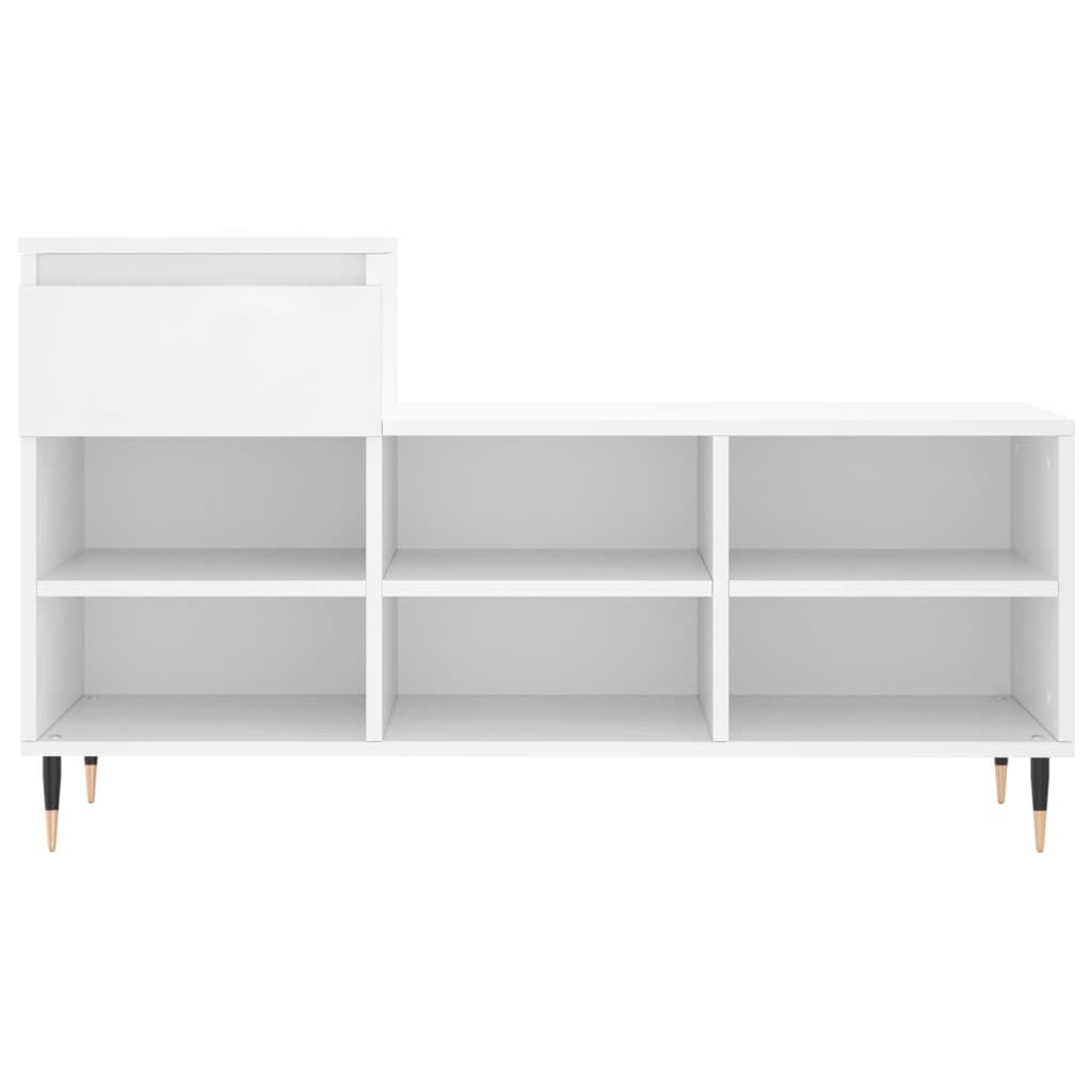 Armoire à Chaussures Blanche en Bois d'Ingénierie 102x36x60 cm avec Tiroir