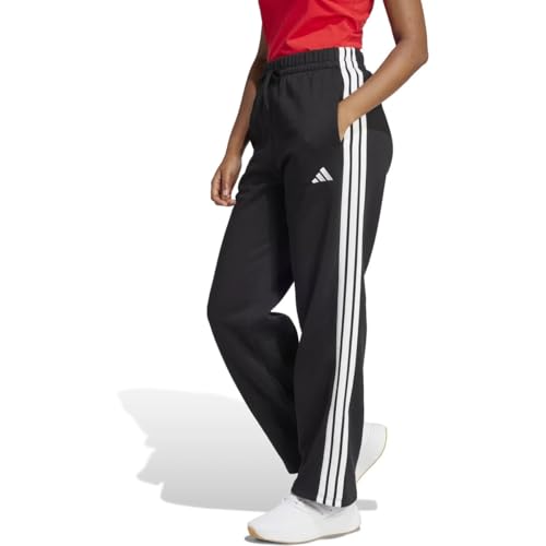 adidas 3 Stripes Open Hem French Terry Women Sweatpants Jogginghosen (DE/NL/SE/PL, Alphanumerisch, M, Regular, Regular, Black)