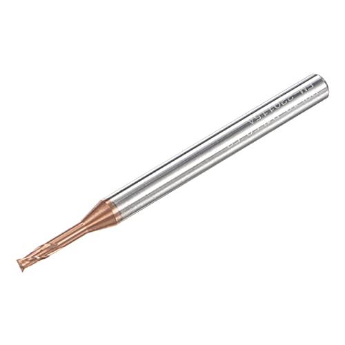 Image of uxcell Square Nose End Mill, 2mm Solid Carbide AlTiSin Coated Long Reach CNC Router Bits 2 Flutes Milling Cutter with Extended Neck, 10mm Cutting Length 4mm Shank