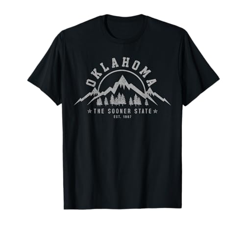 Oklahoma The Sooner State Est. 1907 Vintage Mountains Gift T-Shirt