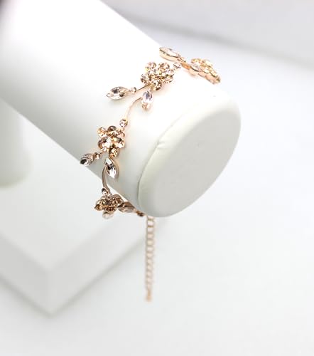 Image of Faship Gorgeous Rhinestone Crystal Floral Necklace Earrings Set