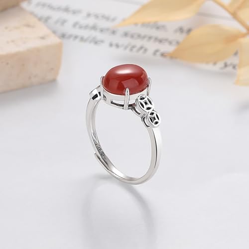 Alliance Mariage Femme Argent 925 Ajustable avec Agate