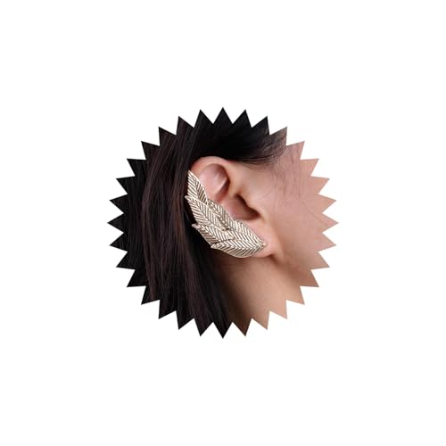 Pendientes trepadores de oreja de hoja, clip dorado, oruga, para bodas y eventos nupciales