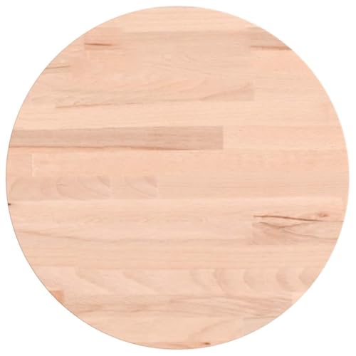 vidaXL Tischplatte, Holzplatte Holztischplatte Rund, Ersatzplatte Platte für Beistelltisch Bartisch, Massivholztischplatte Esstischplatte, Ø30x1,5 cm Massivholz Buche