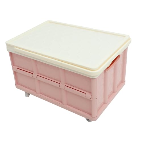 VERDANVERSE Scatola Con Ruote in Plastica Contenitore Pieghevole Impilabile Di Stoccaggio Da Organizzatore Per Vestiti e Giocattoli Per Ragazza Leggero e Trasportabile