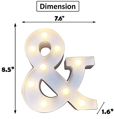 Party Propz Letter Light Ampersand (&) - 1 Pc Marquee Alphabet Light Letters, Room Decor Lights, Kids Room Decor Items for Name Lights, Anniversary Decoration, Birthday Decoration