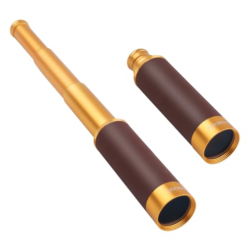 Fernrohr Kinder Pirat Retro Monokular 25x30 Zoomable Spyglass BAK-4 Linse Kapitän Jack Teleskop Erwachsene für Outdoor Camping Vogelbeobachtung Jagd
