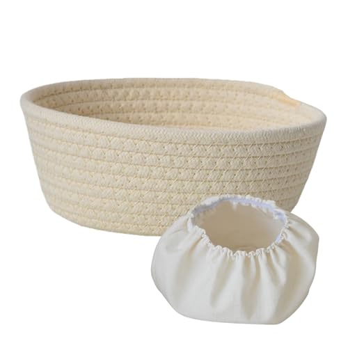DAWCBVJQ Bannetons Pour Pain Ovale, 16x21x8cm Panier De Fermentation Pour Pain, Paniere À Pains Avec Tissu, Bannetons Boulangerie Pour Boulangers Professionnels Et Amateurs