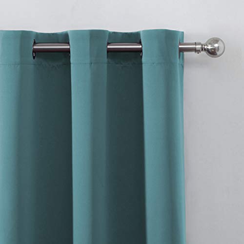 Image of LEMOMO Sea Teal Thermal Blackout Curtains /52 x 108 Inch /Set of 2 Panels Room Darkening Curtains for Bedroom