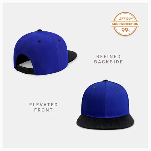 Image of CHOK.LIDS Flat Bill Visor Classic Snapback Hat Blank Adjustable Brim High Top End Trendy Color Style Plain Tone Baseball Cap