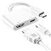 Produktbild USB C auf HDMI, 100W USBC HDMI Adapter 2-in-1 Hub für iPhone 16/15 Pro Max/iPad, Samsung Galaxy S24 S23 S22 S21 S20 Plus Ultra/Tablet/Laptop/TV/Monitor/Projektor 4K Video und Audio Digital AV Adapter