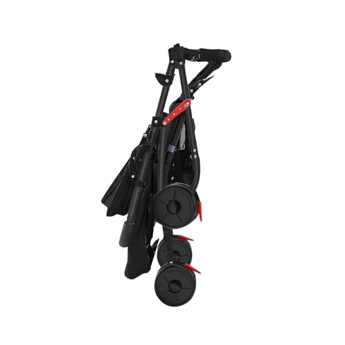 Passeggino Leggero E Compatto, Da 0 Mesi A 4 Anni, Portata Massima Di 25 Kg, Passeggino Pieghevole, Schienale Reclinabile, Piegatura Automatica In 1 Passaggio, Canopy-C-Nero - 3