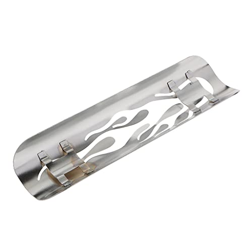 Homyl 4 - Protetor térmico para tubo de escape de chama perfurado para Harley Cruise Branco