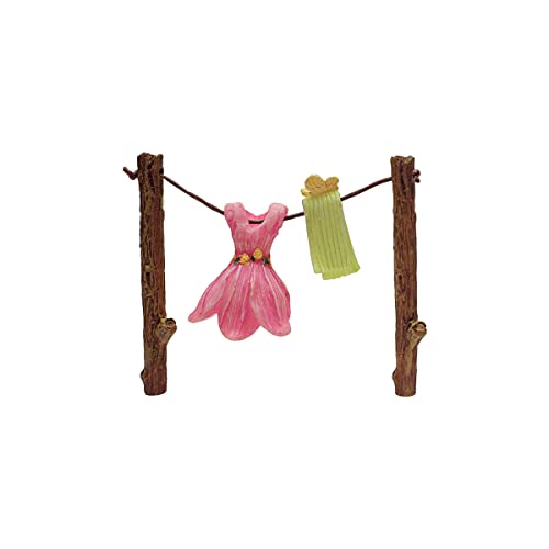 Outdoor Drying Clothes Line Fairy Garden Ornament Miniature Dollhouse Accessory