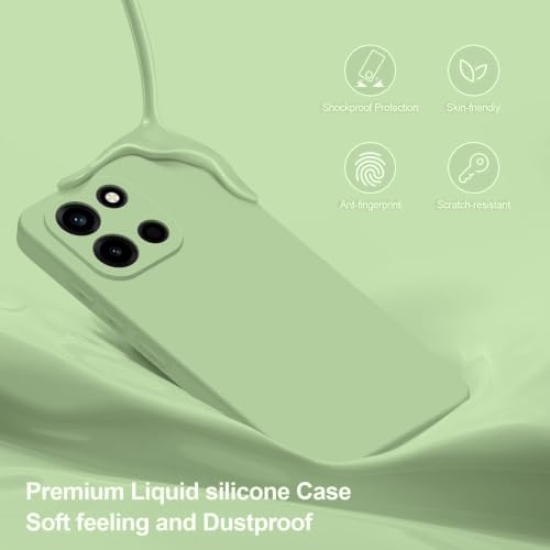 Image of DIZORO Microfiber Candy Compatible for Oneplus Nord 6 5G Smooth Touch Cushion Liquid Soft Silicone Gel Rubber Phone Case Non-Slip Full Body Protective Shockproof Back Cover - Matcha