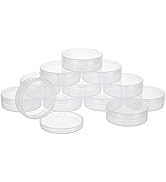 BENECREAT 20Pack PP Round Bead Storage Containers Cylinder Bead Containers Clear Storage Organize...