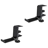 WOONEKY 2個ヘッドホンスタンド デスクサイド 壁面収納 可動式 ヘッドラック ゲーミング機器対応 コンパクト設計 下部設置可能