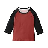 Girls Color Block Raglan Shirts 3/4 Sleeve Crew Neck Lightweight T-Shirts Casual Relaxed Trendy Fall Tunic Tops 2025