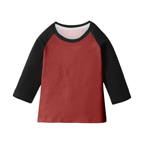 Girls Color Block Raglan Shirts 3/4 Sleeve Crew Neck Lightweight T-Shirts Casual Relaxed Trendy Fall Tunic Tops 2025
