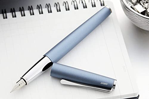 Lamy Studio Fountain Pen 066 – Timeless Fountain Pen In Glacier Colour Stainless Steel And Propeller-Shaped Clip – Nib Size F #TOP3